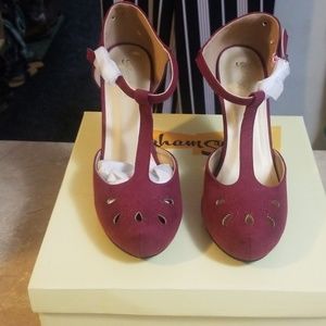 Burgundy Suede Heels